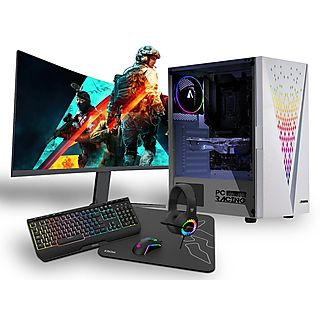 PC Gaming - PC RACING Ryzen 5 5600X (6 núcleos 3.7GHz / 12 hilos), Ryzen 5 5600X, 16 GB RAM, 1 TB SSD, GeForce® GTX 1650, Windows 11 Home (64 Bit), Windows 11 Home, BLANCO