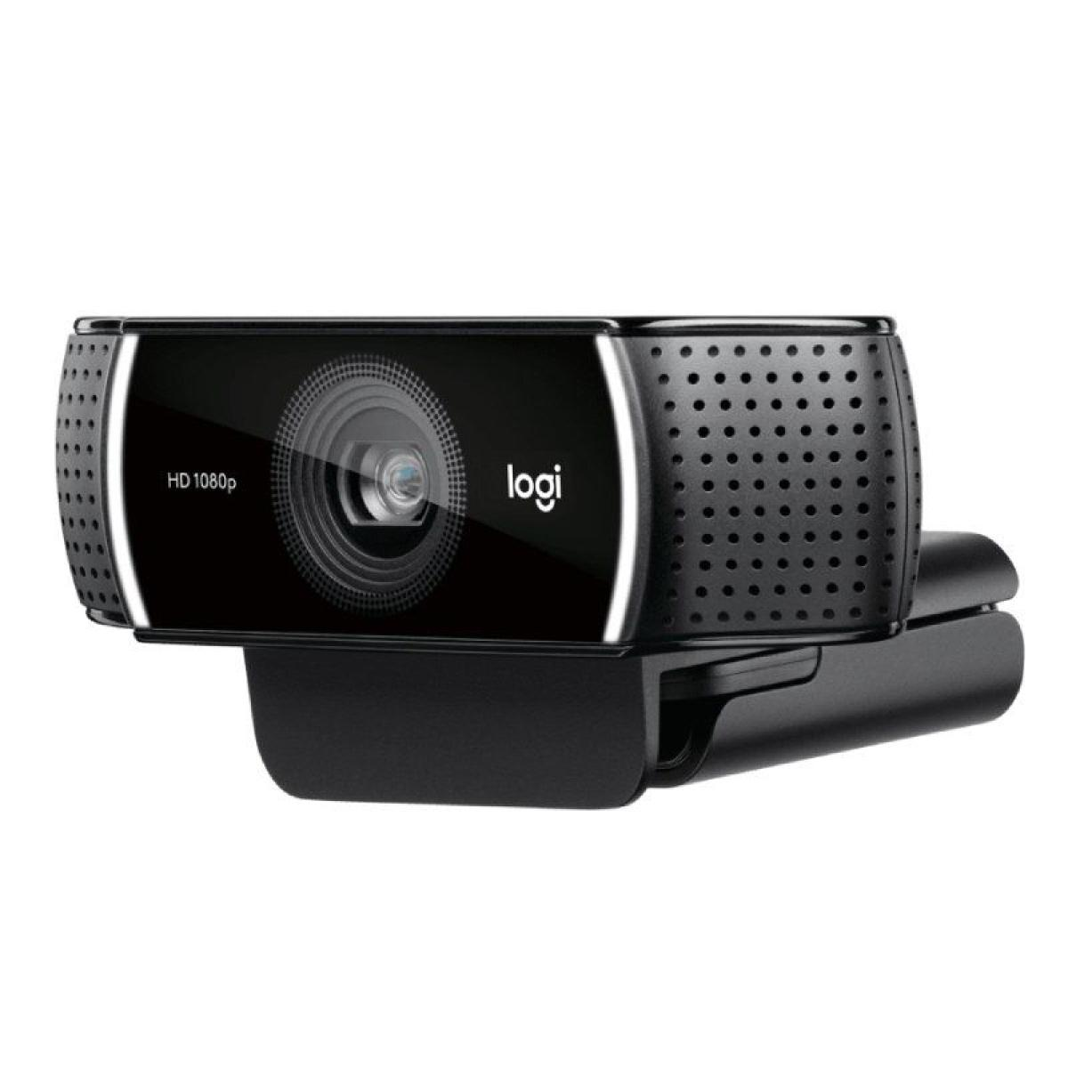Webcam Logitech noire avec étiquette HD 1080p.