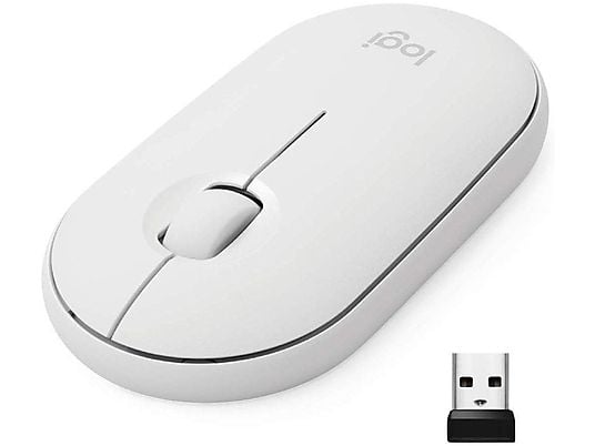 LOGITECH 910-005716 PEBBLE M350 OFF-WHITE Maus, Weiß