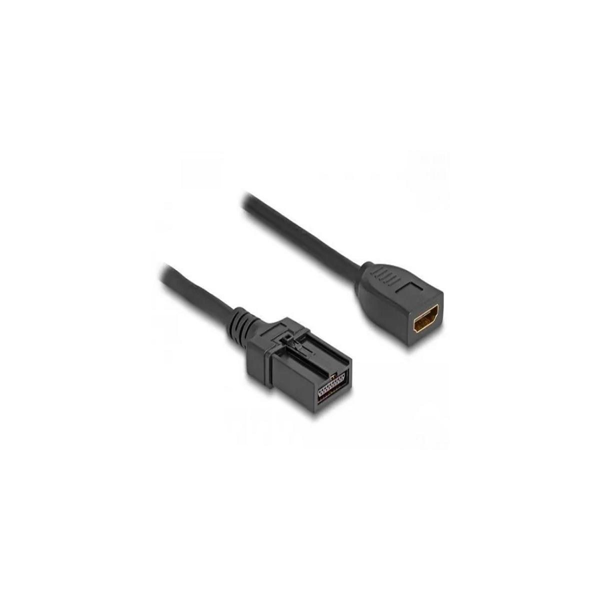 Schwarzes HDMI-zu-Mini-HDMI-Kabel mit Anschlüssen.