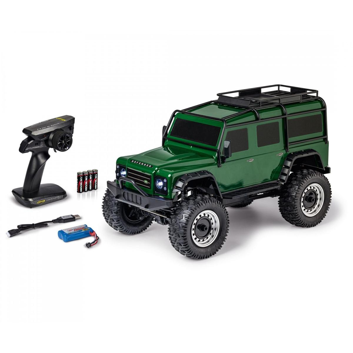 CARSON 500404236 Spielzeugauto, ROVER DEFENDER GRÜN BRITISH Grün R/C 1:8 LAND