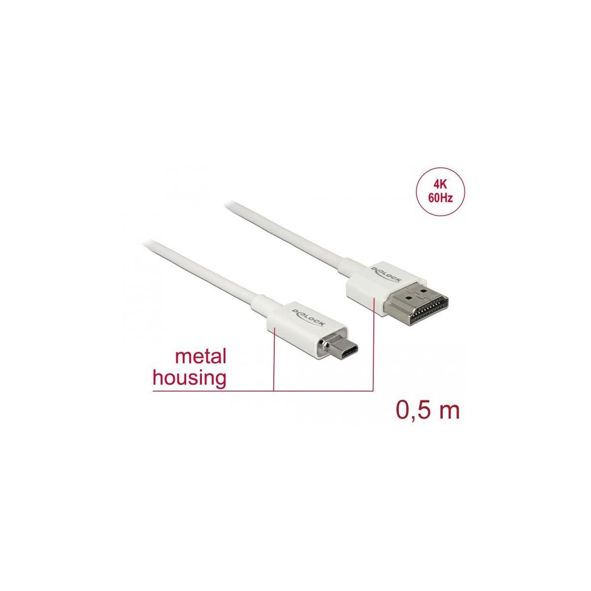 HDMI 85148 Kabel, Weiß DELOCK
