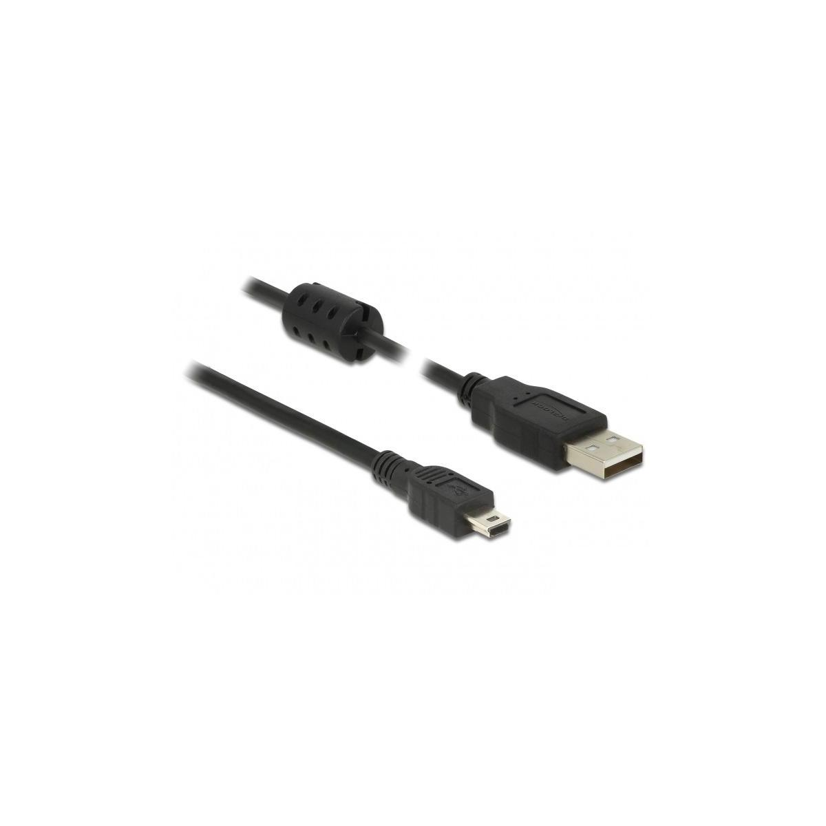 DELOCK DELOCK Kabel Typ-A <gt/>Mini-B Schwarz 2,0 USB & Kabel, Zubehör USB m Peripheriegeräte 2.0