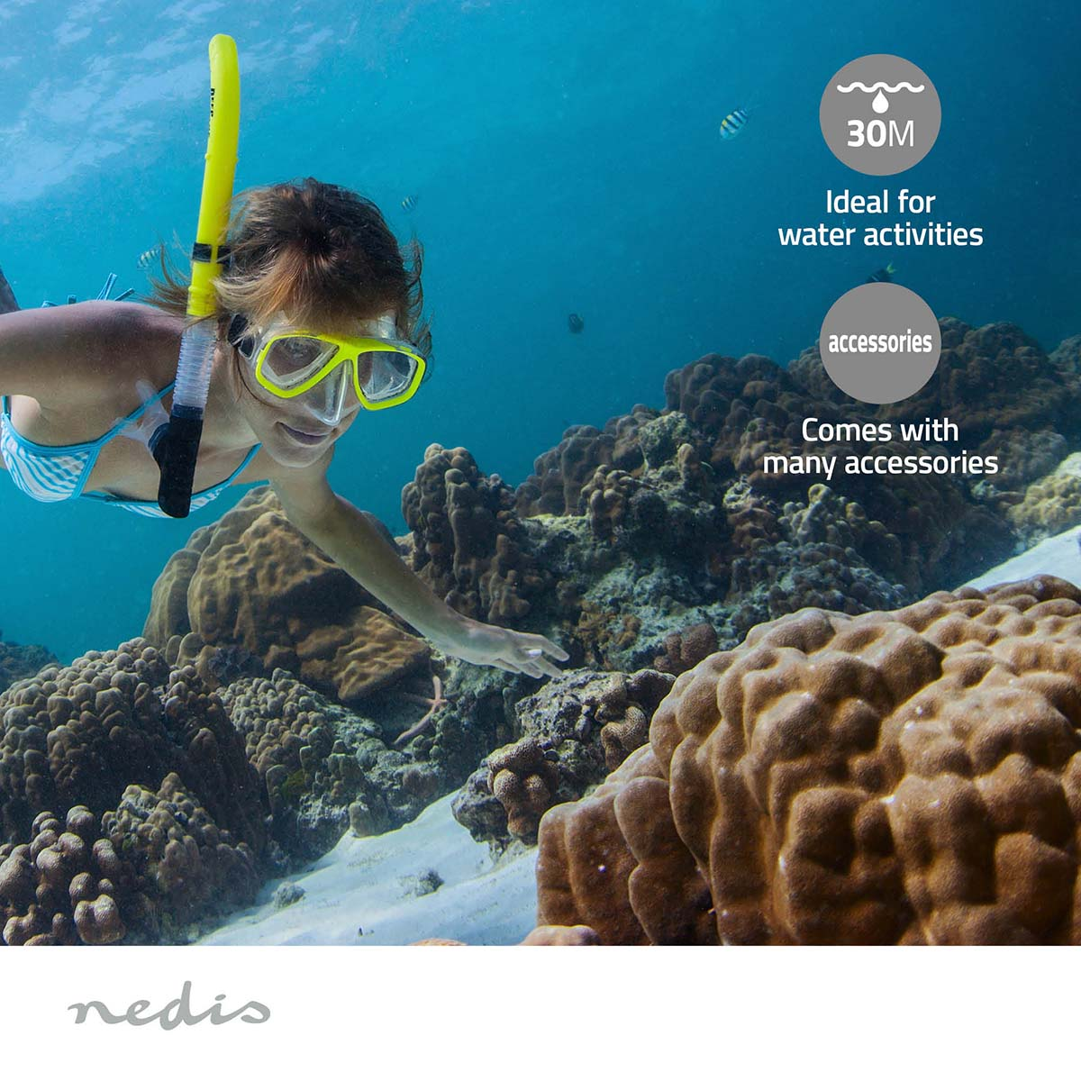 ACTION CAMERA NEDIS ACAM51BK dual screen action cam, 4K Ultra HD