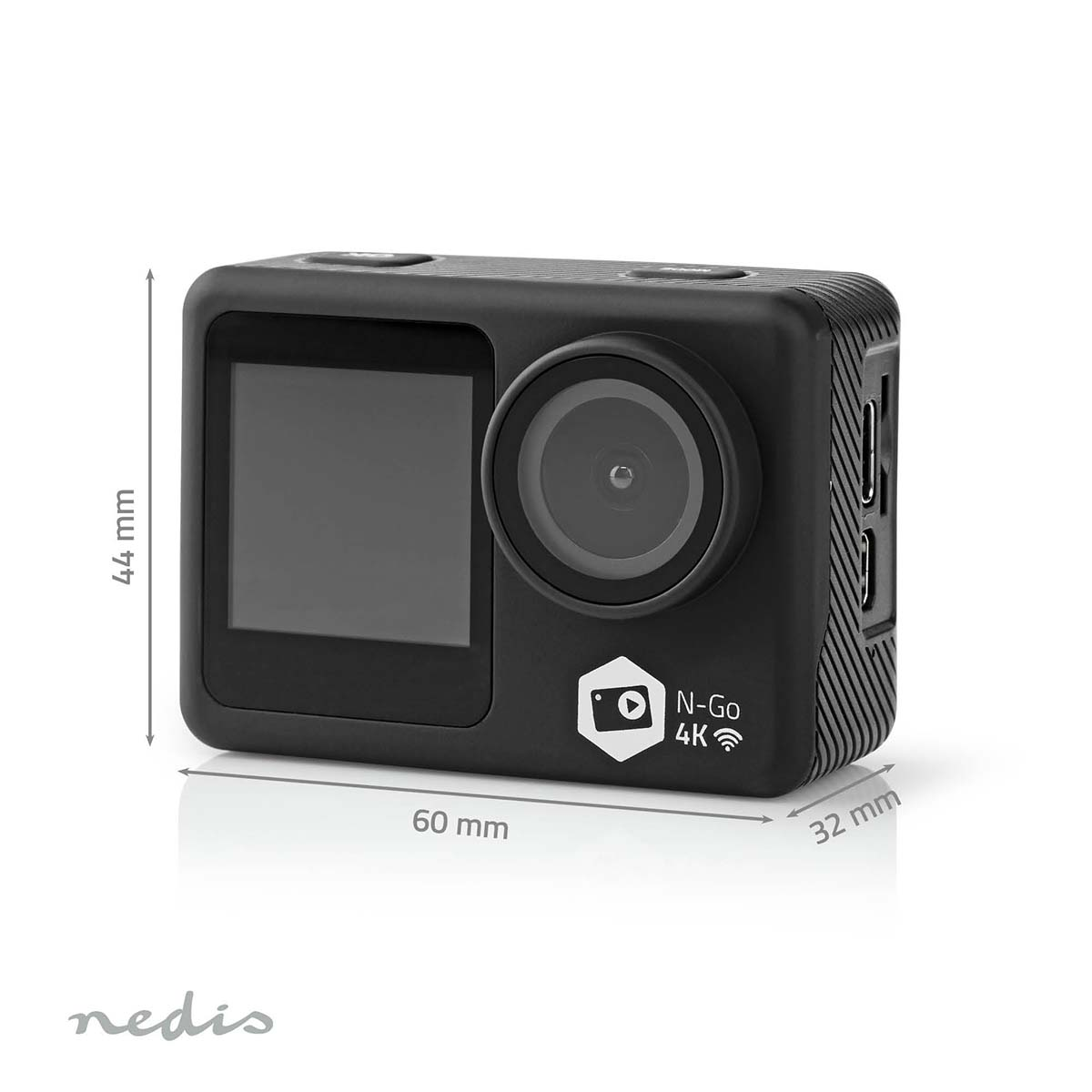 ACTION CAMERA NEDIS ACAM51BK dual screen action cam, 4K Ultra HD