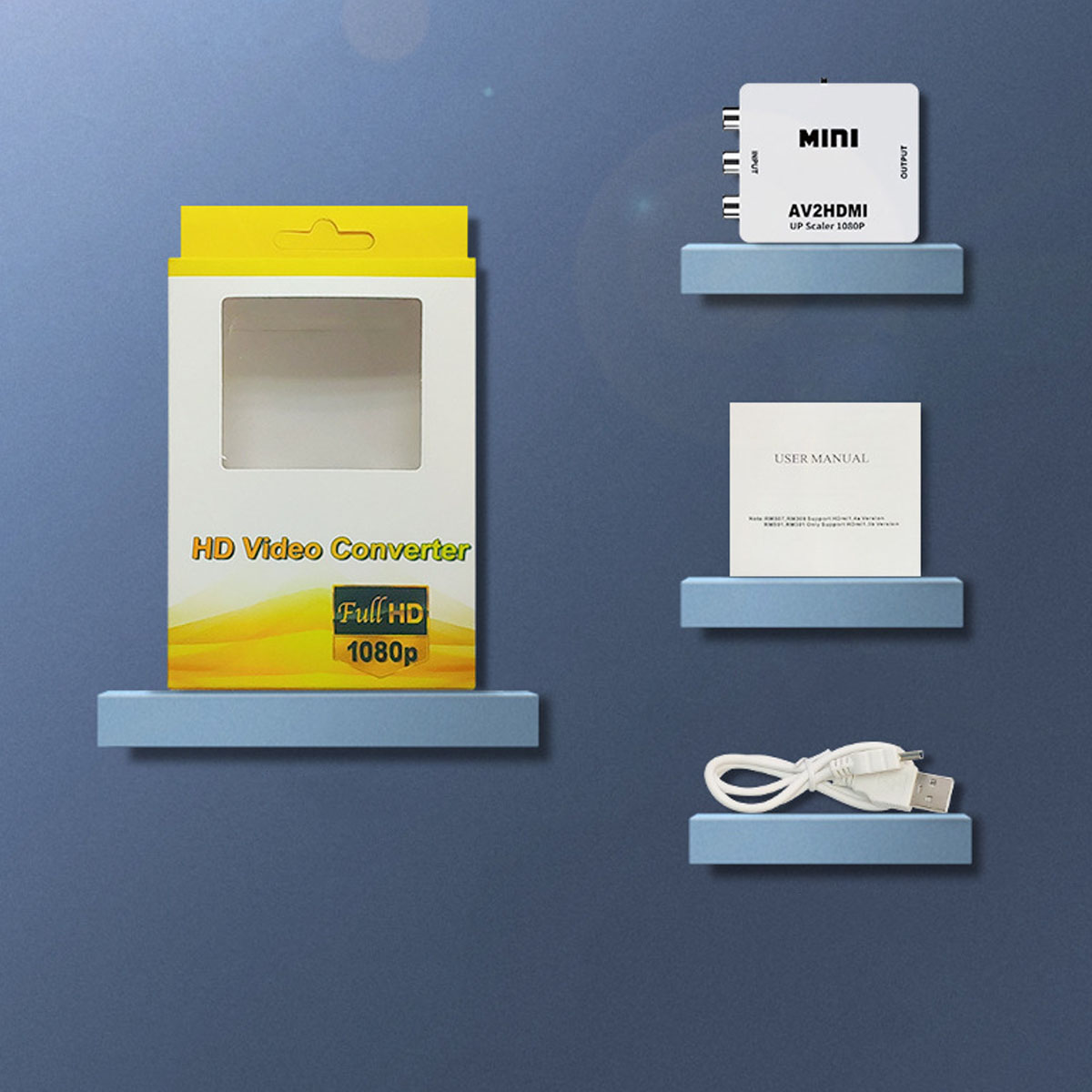 DECOME Y-HW-2105-WHITE AV-zu-HDMI-Videokonverter
