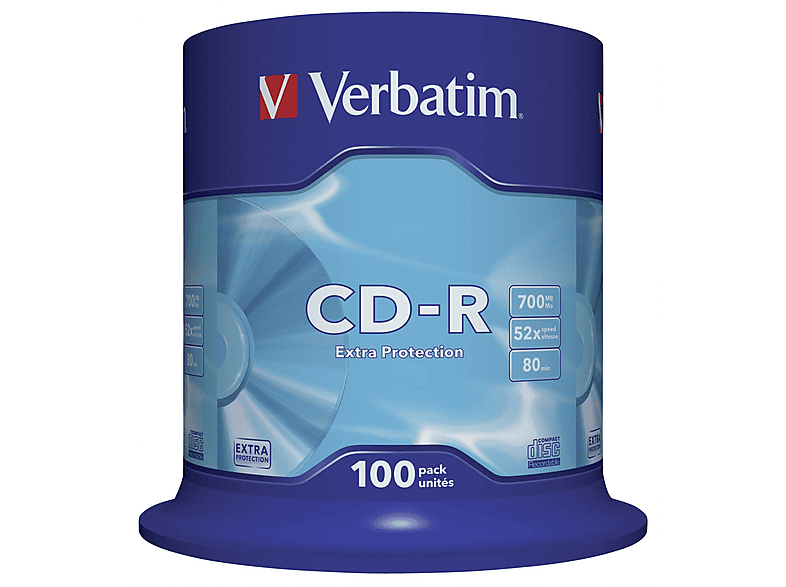 VERBATIM 43411 CD-R 700 52X 100ER SPINDEL DATALIFE CD-Rohlinge