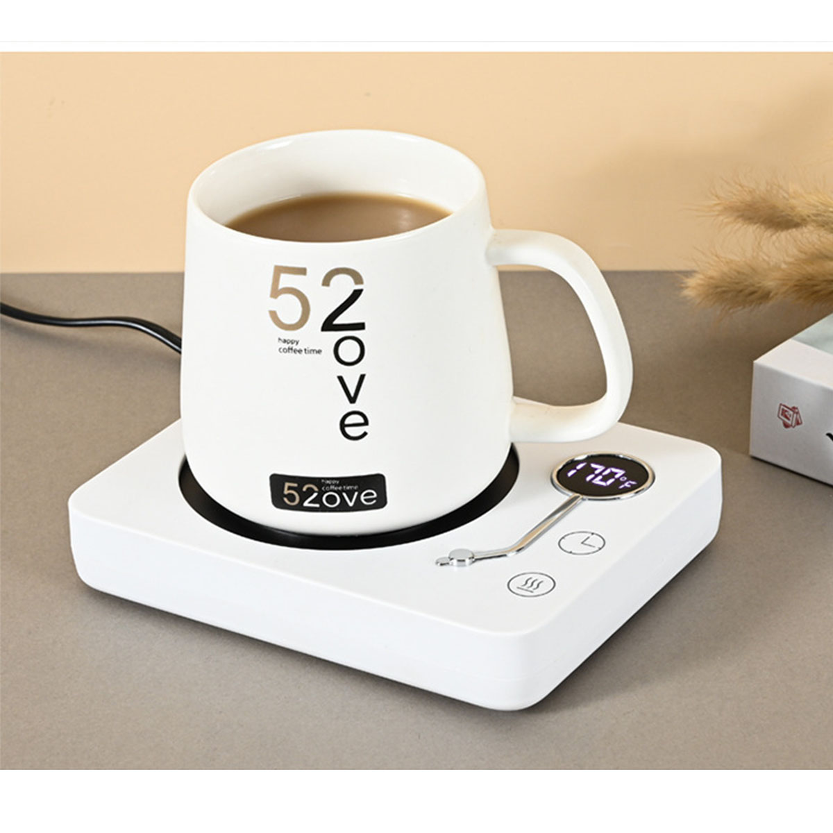 BRIGHTAKE Kaffeeplatte 75°C Mikroinduktion Heizkissen 3-Stufen Timer