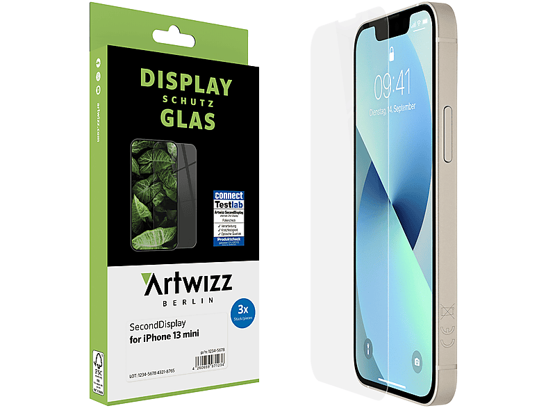 ARTWIZZ SecondDisplay (3er Apple Displayschutz(für 13 Pack) iPhone mini)