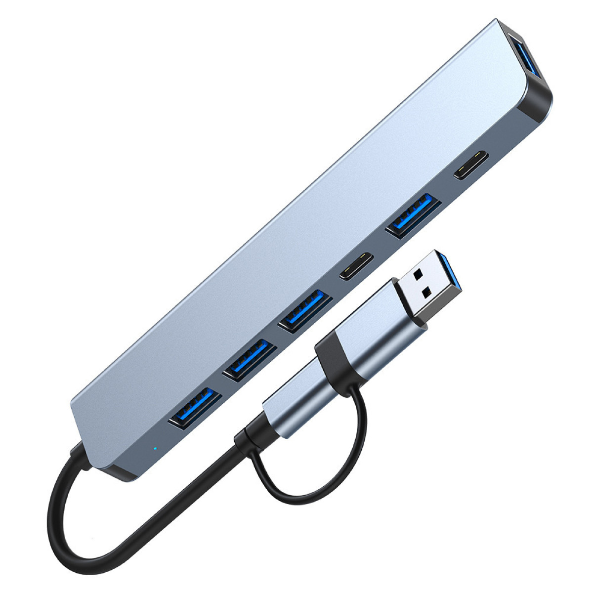 INF 2-in-1 USB-C / Anschlüsse Windows USB-Hub MacOS USB3.0 Hub, für Grau 7