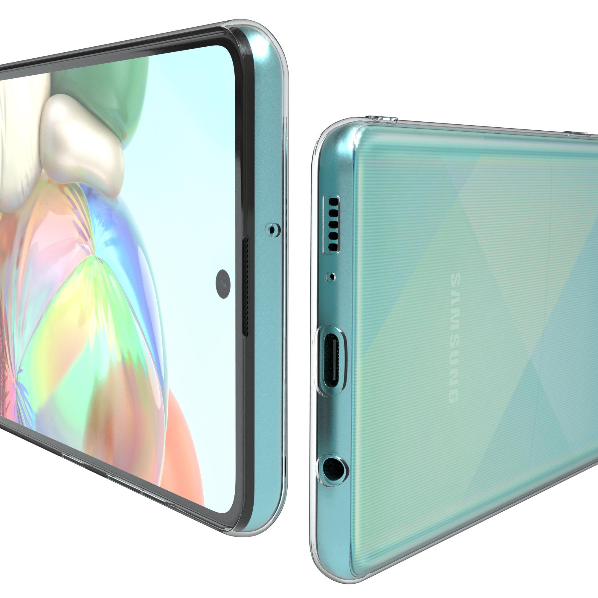 Ein Telefon in einer Hülle. Die Hülle ist transparent.