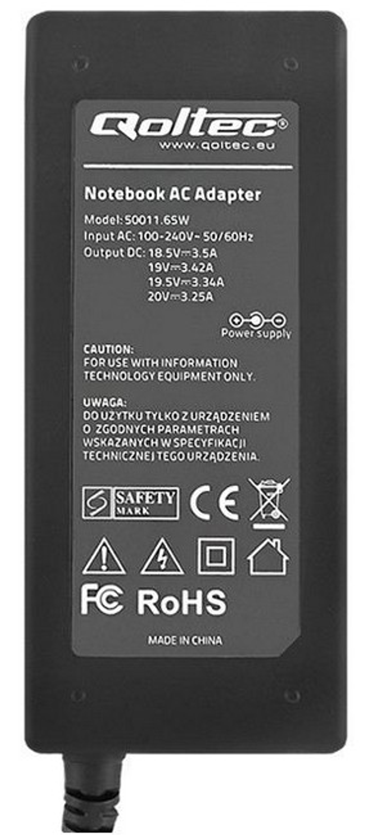 Schwarz 50011 Mehrmarken, QOLTEC Netzteile Ladegeräte &