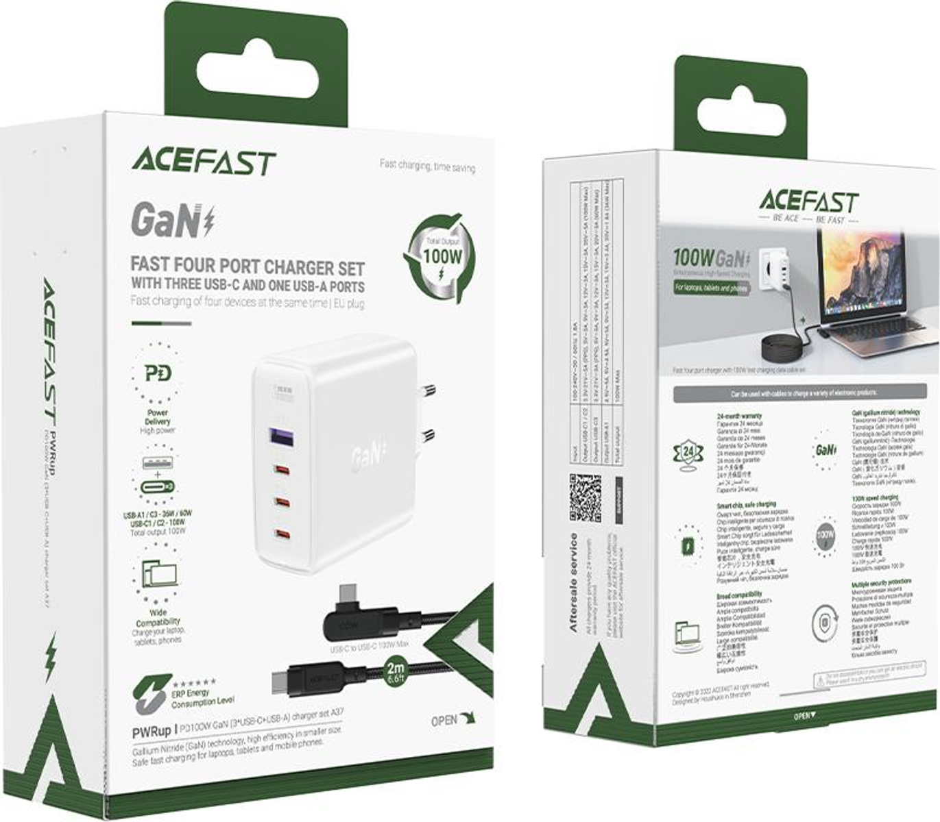 ACEFAST 23567334 USB Ladegerät Weiß Apple|Samsung