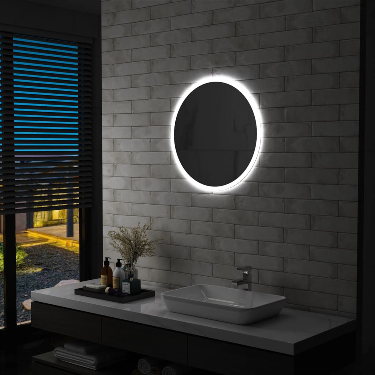 VIDAXL Badezimmerspiegel mit Wandspiegel LED
