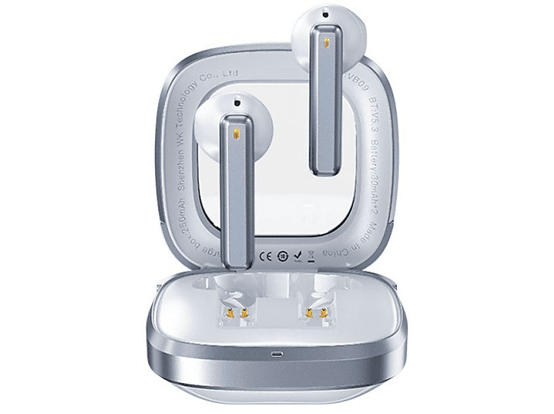 BRIGHTAKE Bluetooth Headset: Ultralange Batterielaufzeit, Wasserdicht, Leicht, Transluzent, CD-Qualität, In-ear Bluetooth-Kopfhörer weiß