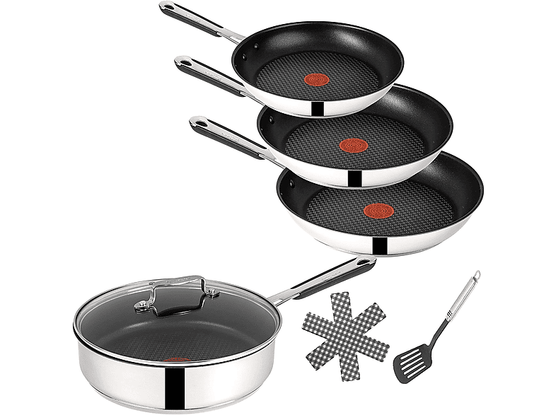 TEFAL E30 Jamie Oliver 7 Tlg Set18 Pfannenset (Edelstahl, Beschichtung Titanium) MediaMarkt