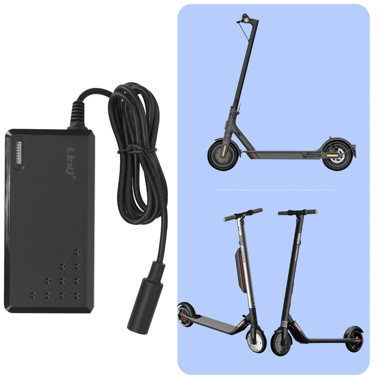 E-Scooter Ninebot, Schwarz LINQ T42-8016 für Ladegeräte