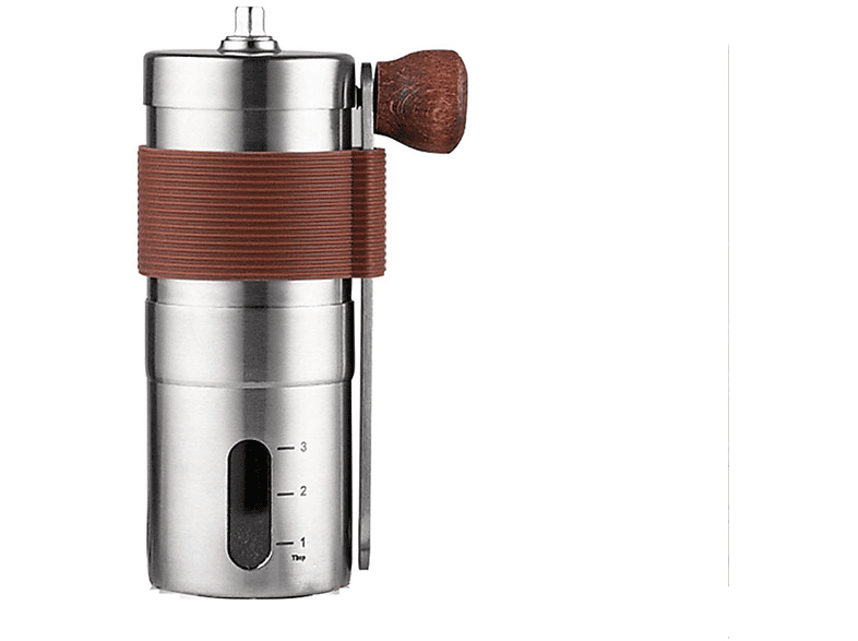 BRIGHTAKE mit Handkaffeemühle Braun，silber 304 – Kompakte Edelstahl Kaffeemühle und Schnell Keramikmahlwerk Effizient