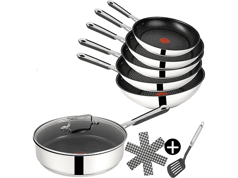 TEFAL E30 Jamie Oliver 9 Tlg Pfanne (Edelstahl, Beschichtung Titanium) SATURN