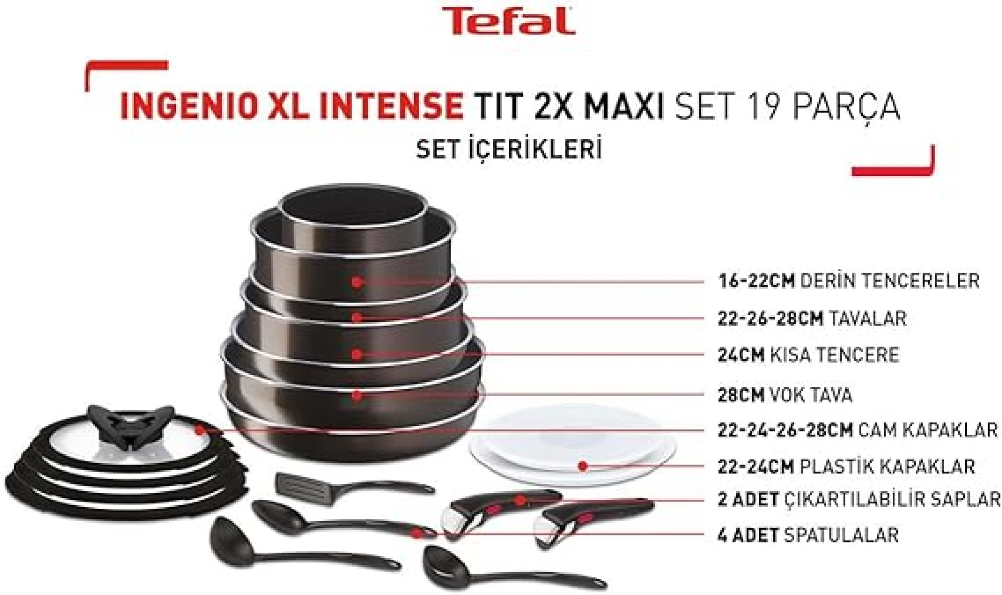 TEFAL Ingenio XL Intense Titanium) Pfanne Beschichtung: (Edelstahl
