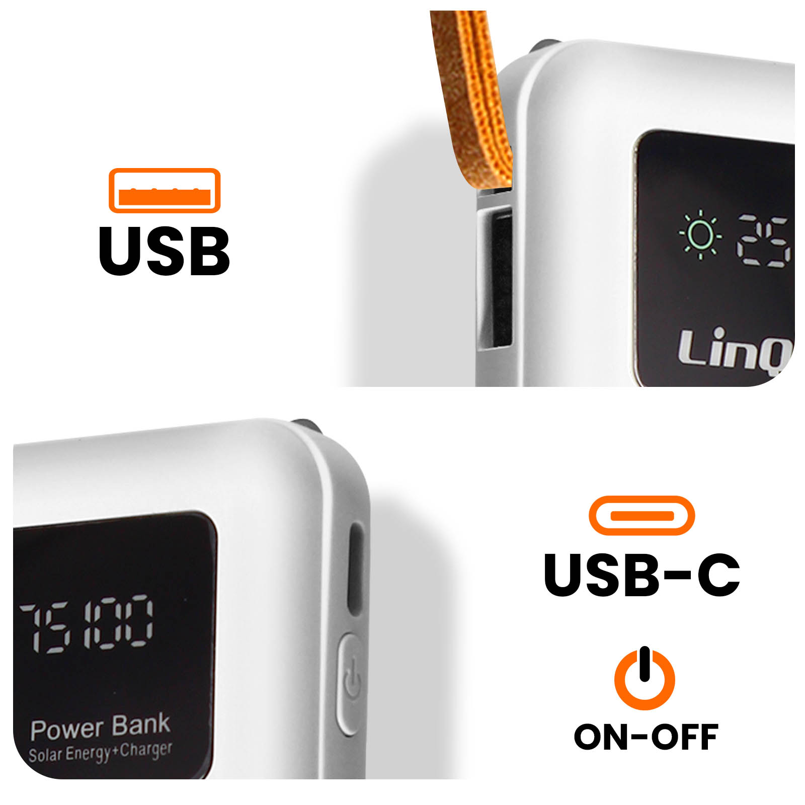 LINQ PD15200 Powerbanks Universal, Weiß