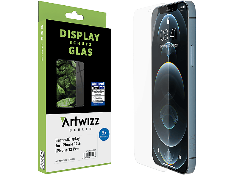 ARTWIZZ SecondDisplay (3er Pack) Displayschutz(für Apple iPhone 12, iPhone 12 Pro)