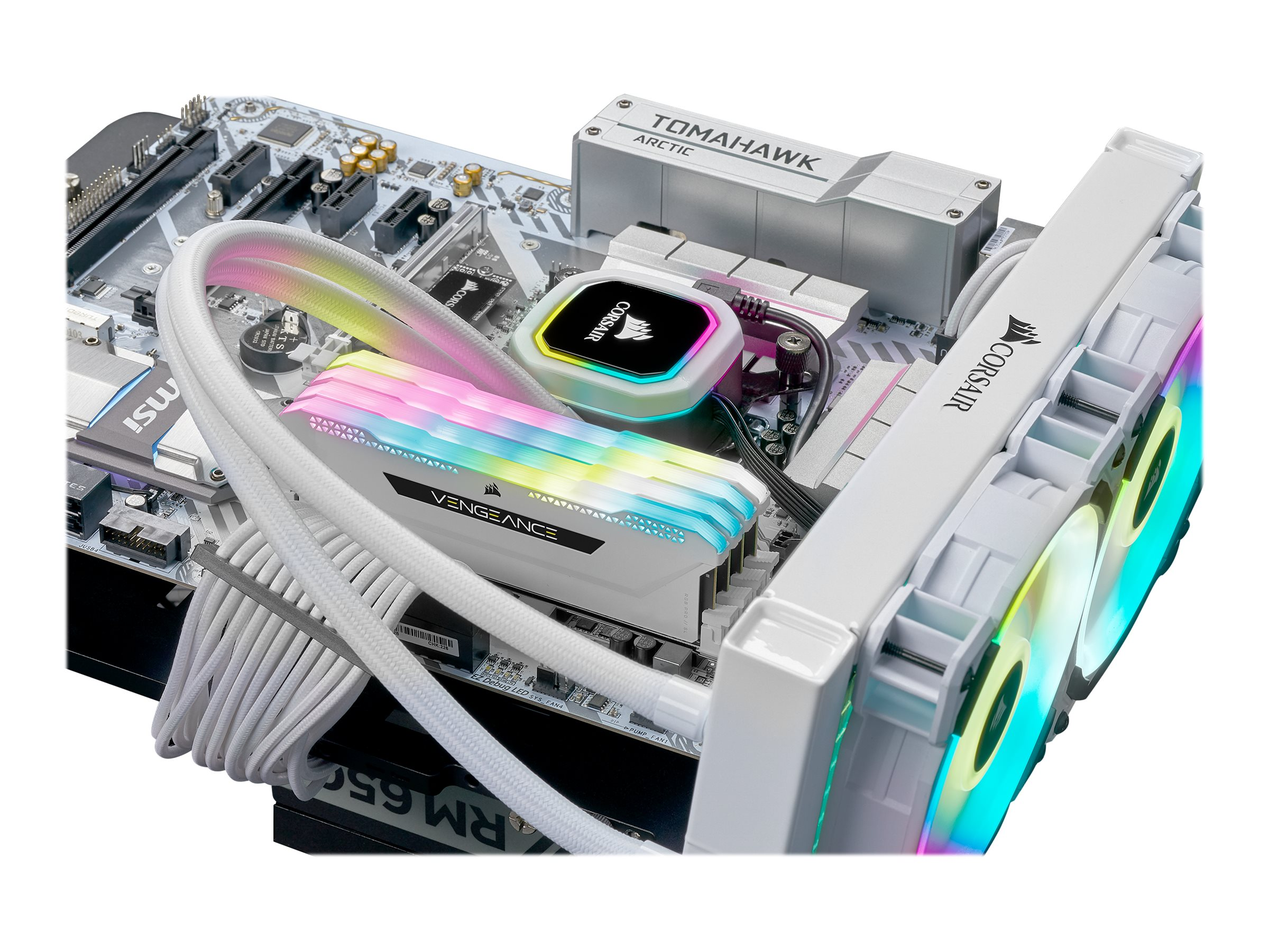 DDR4 CORSAIR AMD 32 GB 16-20-20-38 Ryzen Speicher-Kit 4x8GB,Vengeance,1.35V,White