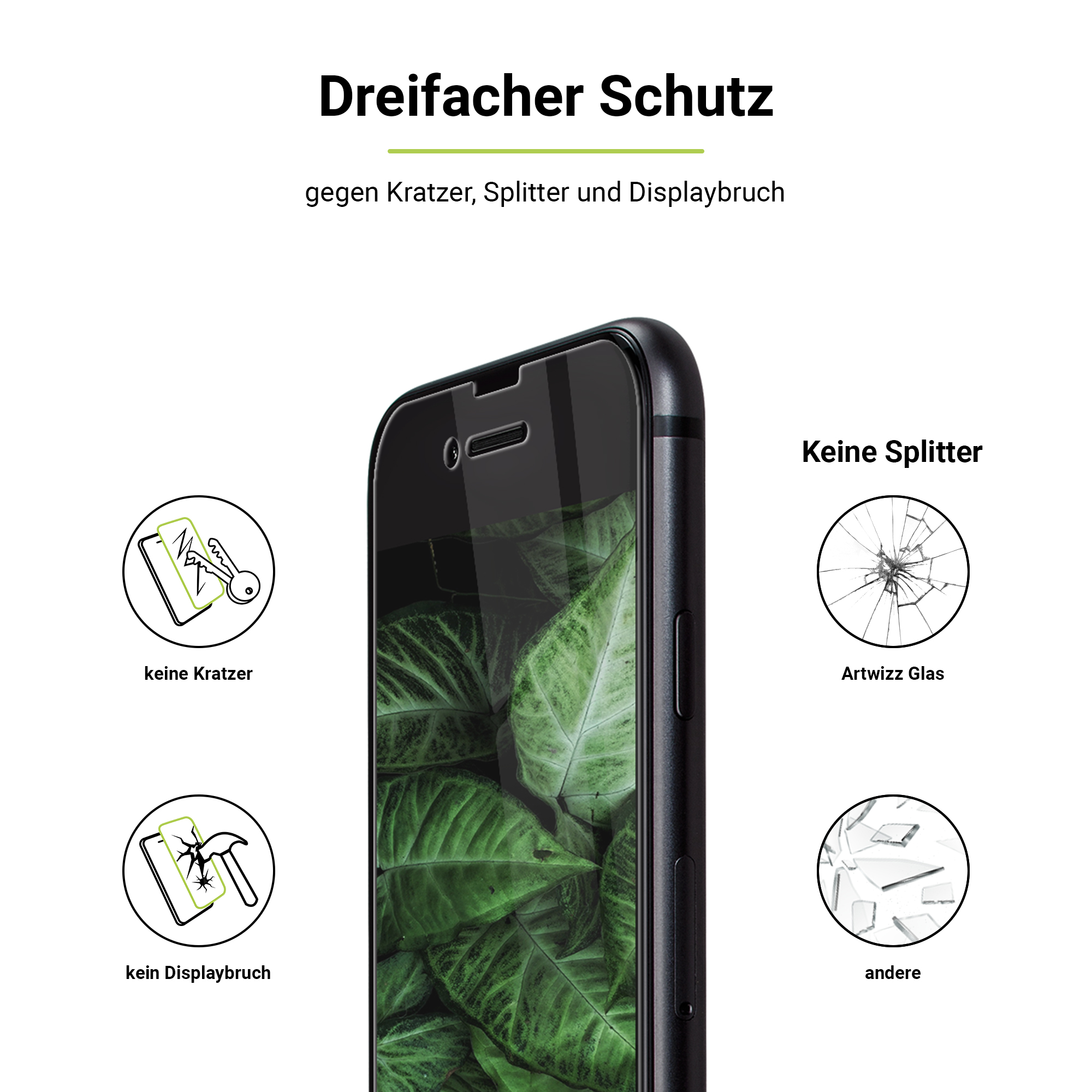ARTWIZZ SecondDisplay (2022/2020), iPhone SE 7) Displayschutz(für Pack) iPhone iPhone 8, (3er Apple