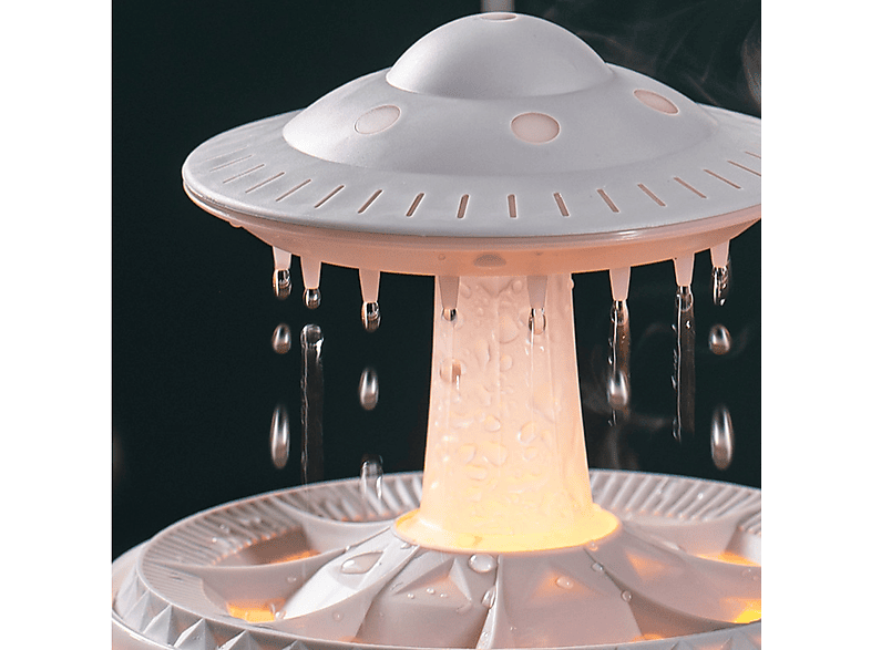 UWOT Sprühbefeuchter in Pilzform: großes Nebelvolumen, bunte Lichter, Aromatherapie Luftbefeuchter Schwarz (Raumgröße: 10 m²)