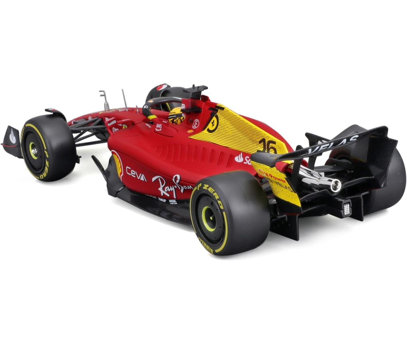 BBURAGO Modellauto (Maßstab Ferrari Leclerc - #16 2022 Spielzeugauto 1:24) F1-75
