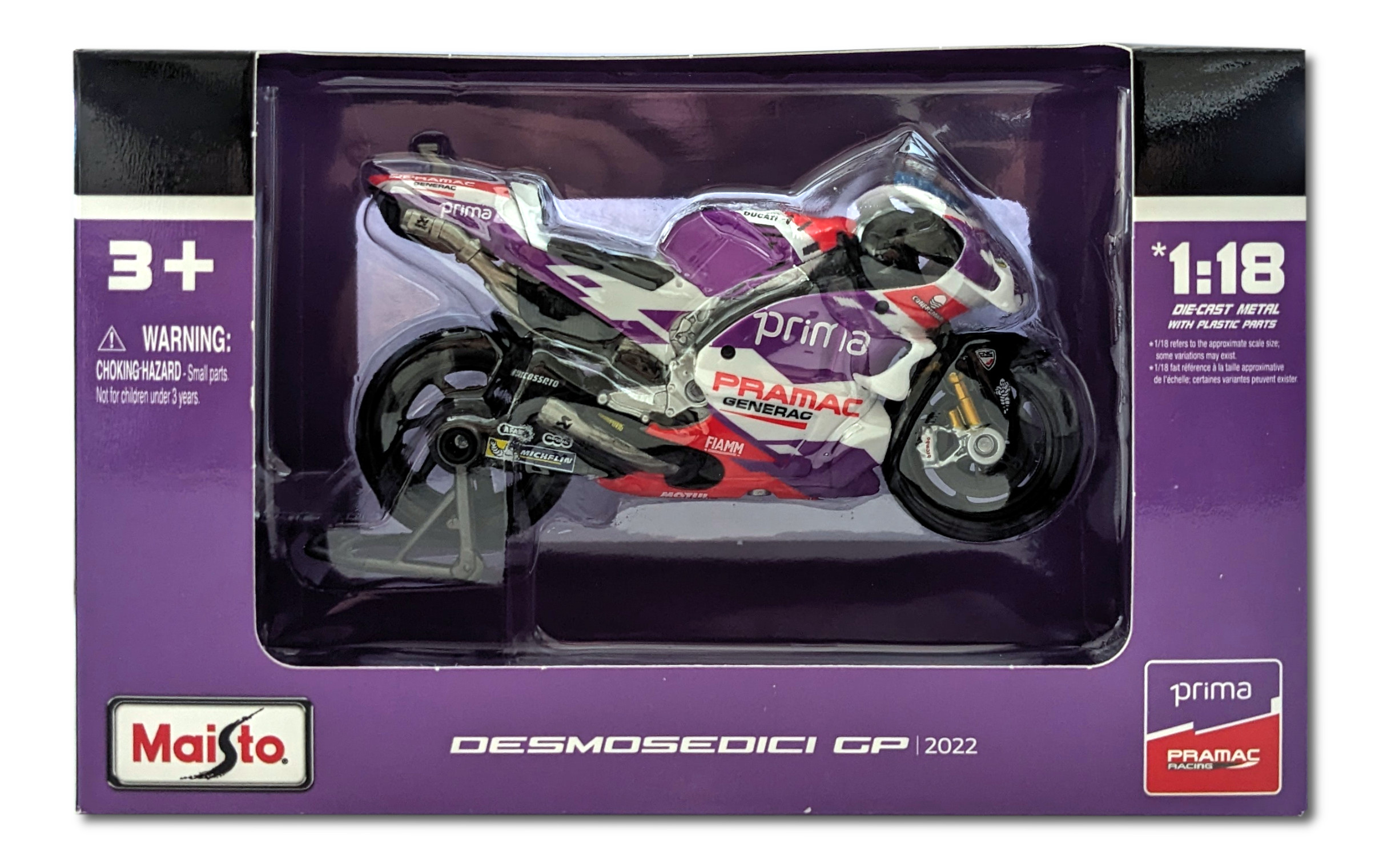 Zarco Spielzeugmotorrad Ducati Pramac (Maßstab Johann MotoGP #5 Modellmotorrad 1:18) \'22 MAISTO