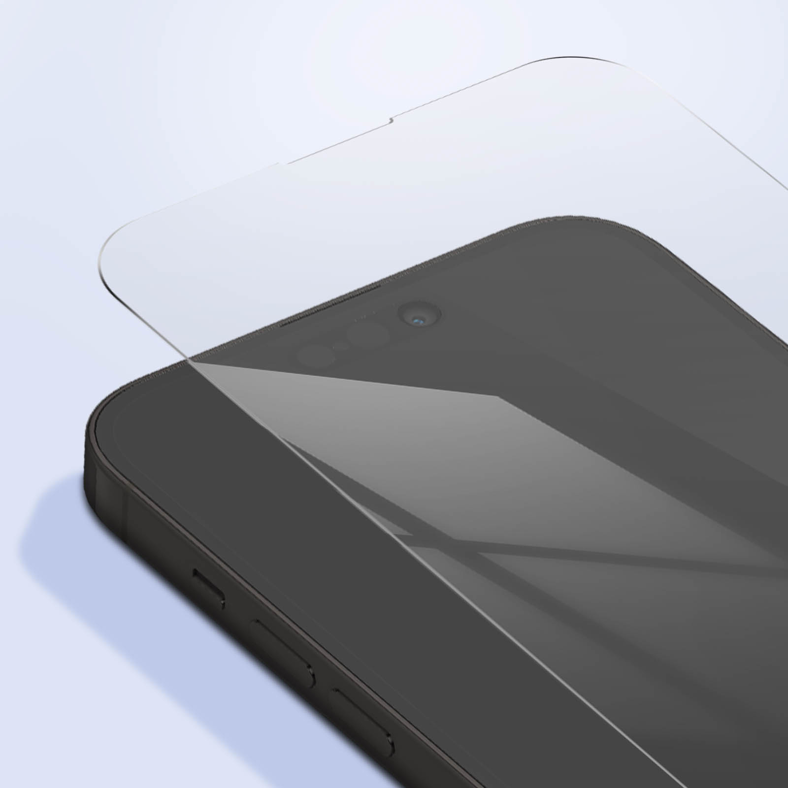 Un teléfono inteligente con un protector de pantalla que se aplica sobre la pantalla.