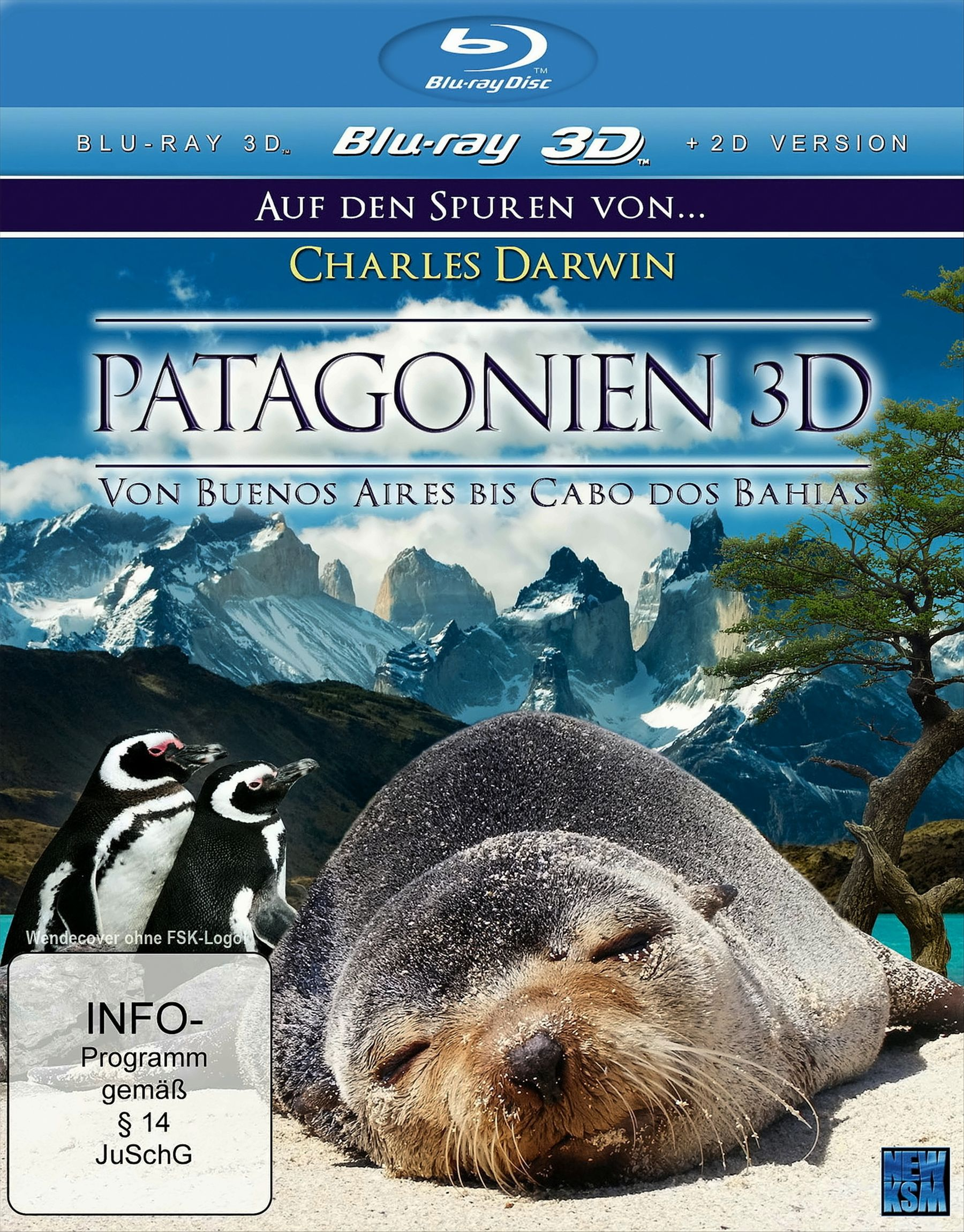 bis von Bahias Charles Auf Spuren Aires Darwin: Patagonien Cabo 3D Buenos - Von den Blu-ray dos