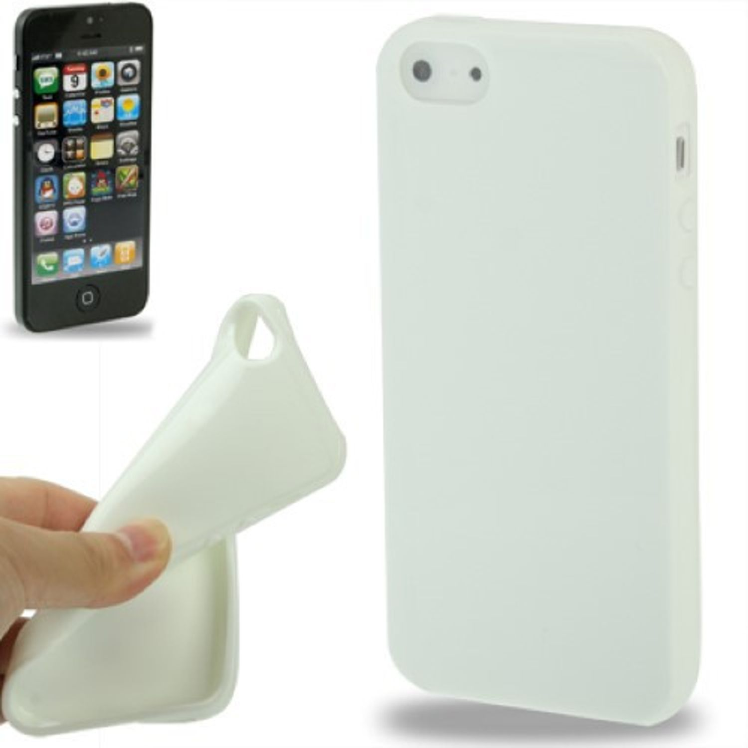 5 / / SE, Handyhülle, Weiß iPhone KÖNIG Backcover, DESIGN Apple, 5s