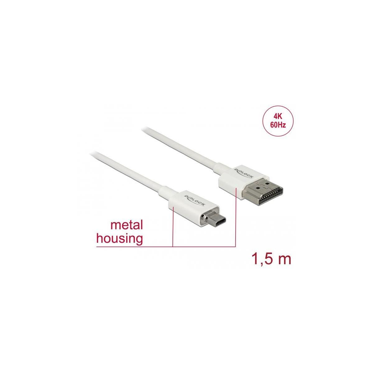 Kabel, DELOCK 85150 Weiß HDMI