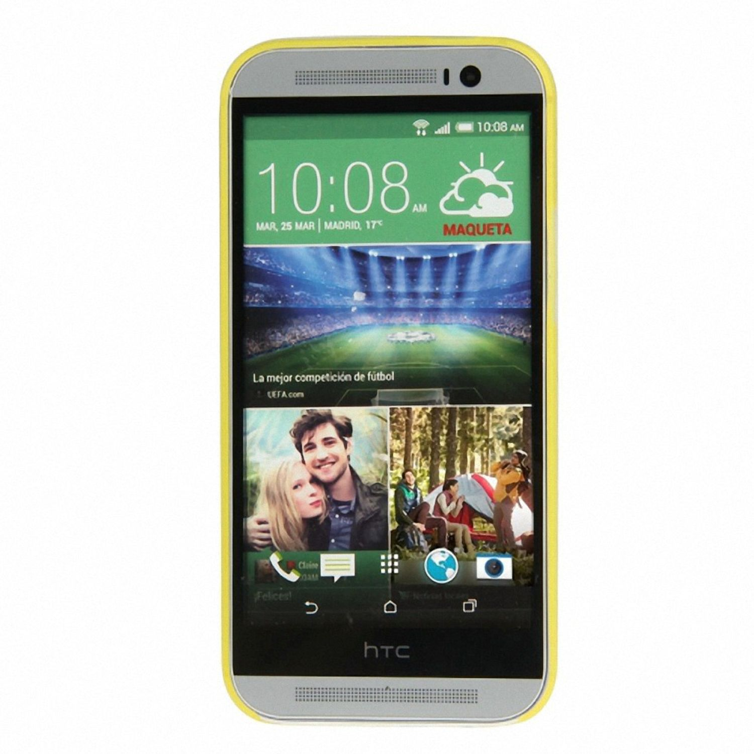 M8, DESIGN KÖNIG HTC, One Gelb Backcover, Handyhülle,