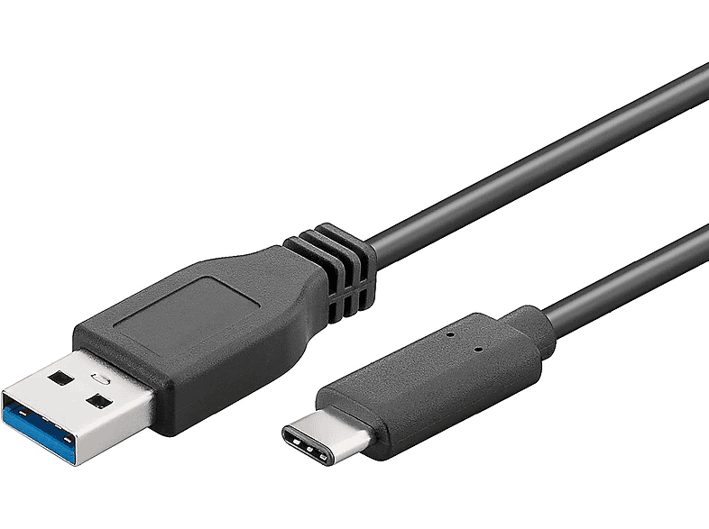 3.0 Schwarz Kabel, SCHWARZ GOOBAY  0.5M USB-C/A 67999