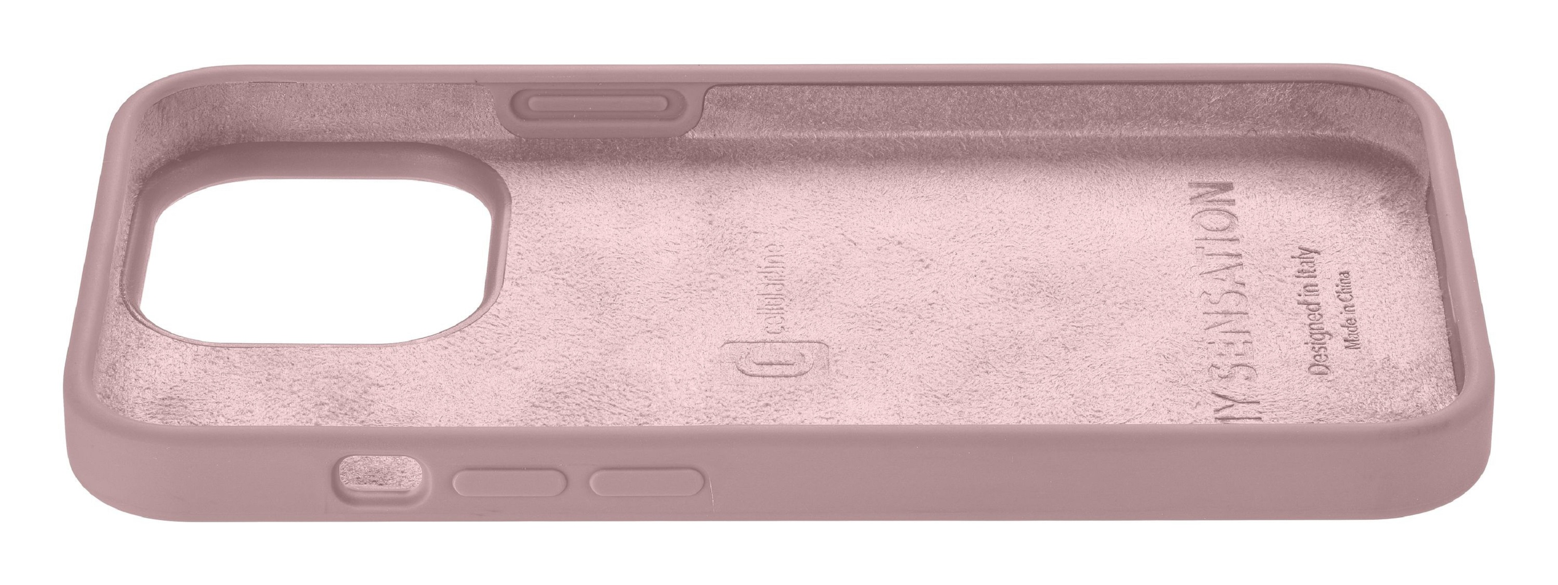 Eine rosa iPhone-Hülle. Sie besteht aus einem glatten Material und hat die Logos 'callitho' und 'my sensation'.