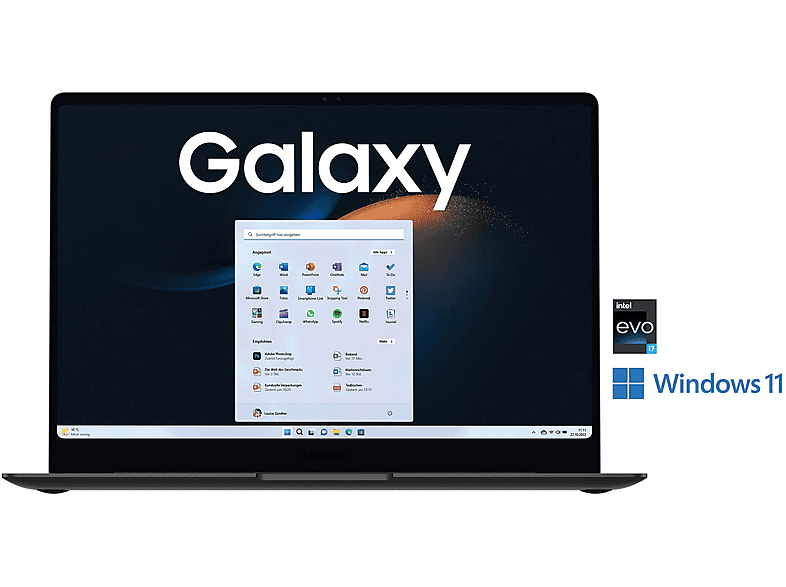 SAMSUNG NP940XFG-KC2DE GB3 PRO EVO I7-1360P/16GB/512GB, Notebook, mit 14 Zoll Display, Intel® Evo™ Plattform, Intel® Core™ i7,i7-1360P (Evo) Prozessor, 16 GB RAM, 512 GB SSD, Intel® Iris® Xᵉ, Graphite, Windows 11 Home