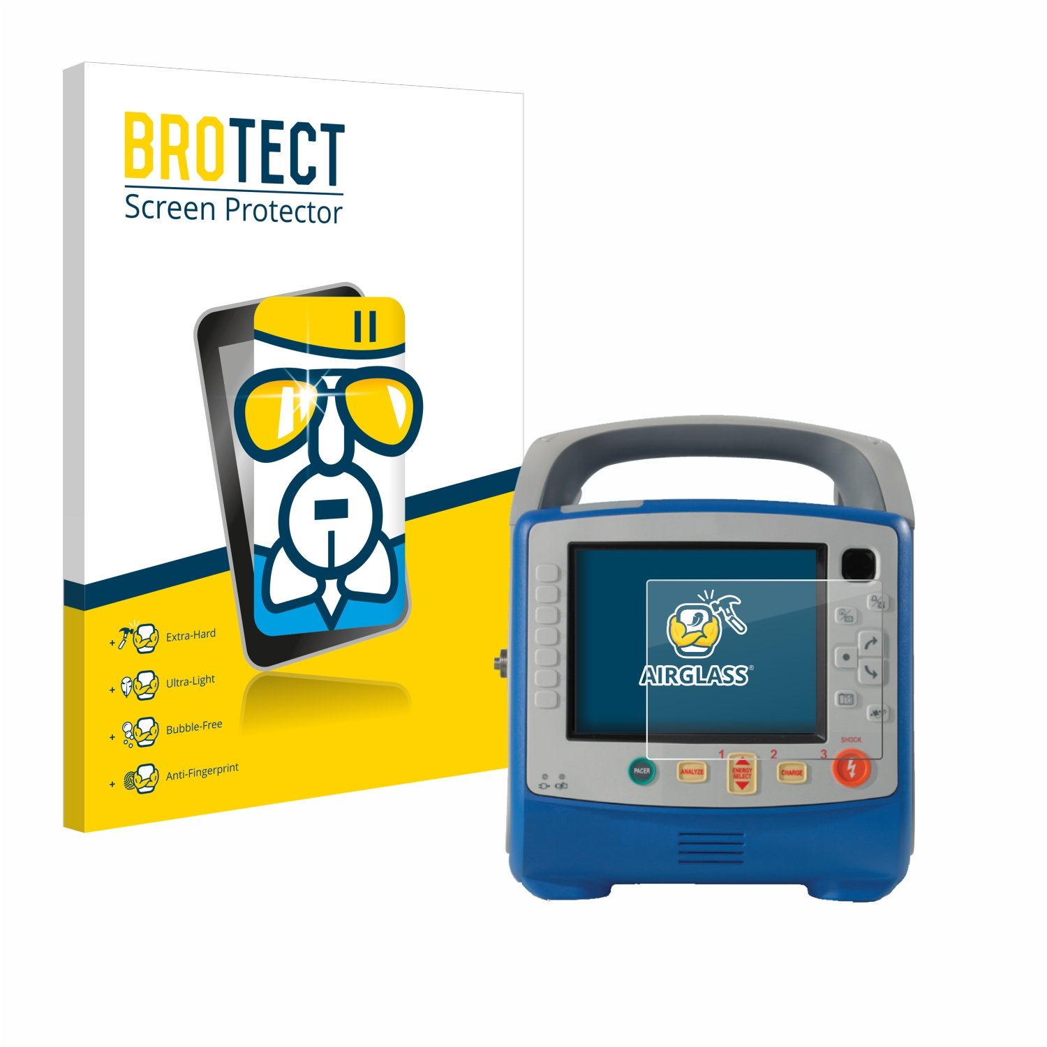 BROTECT Airglass klare CPR) Medical X-Series Schutzfolie(für ZOLL