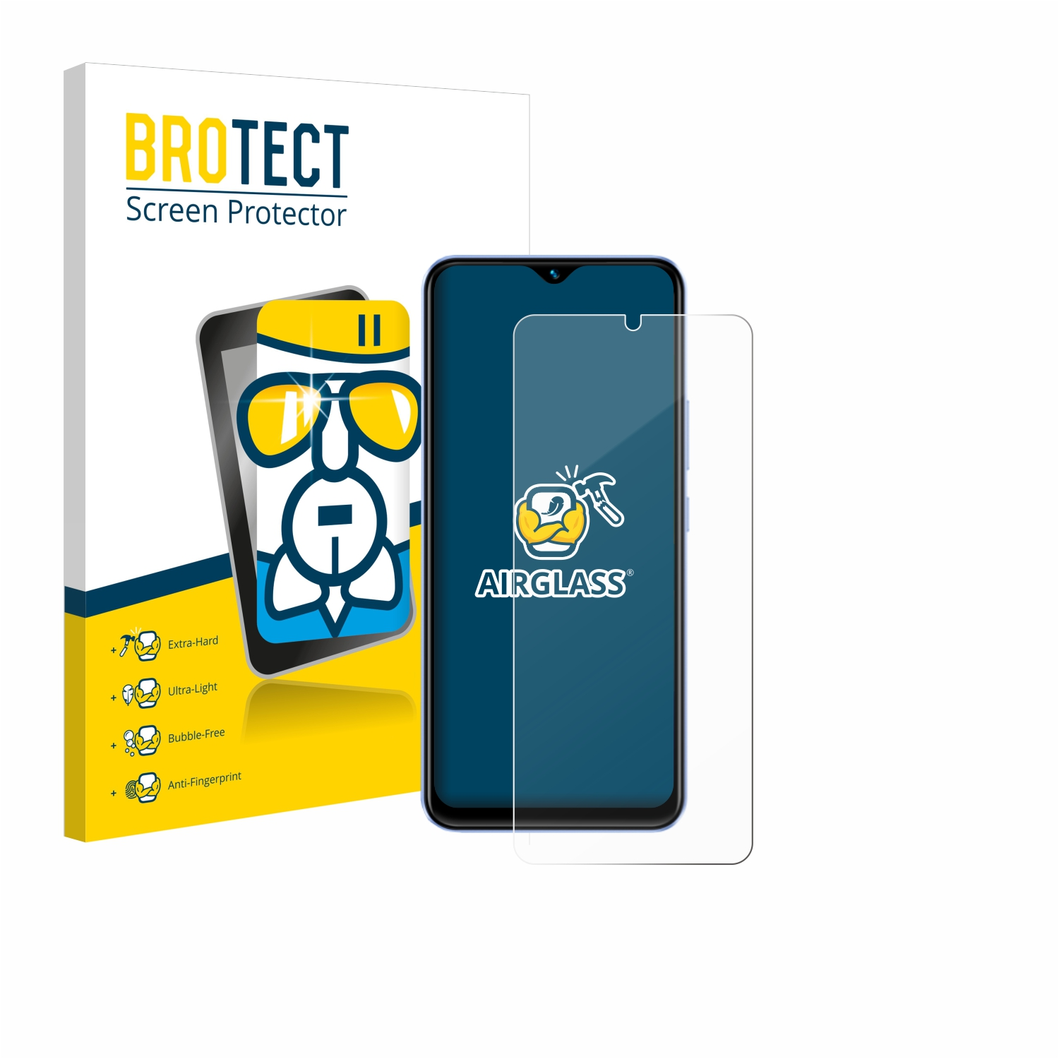 BROTECT Vivo Schutzfolie(für Y02) Airglass klare