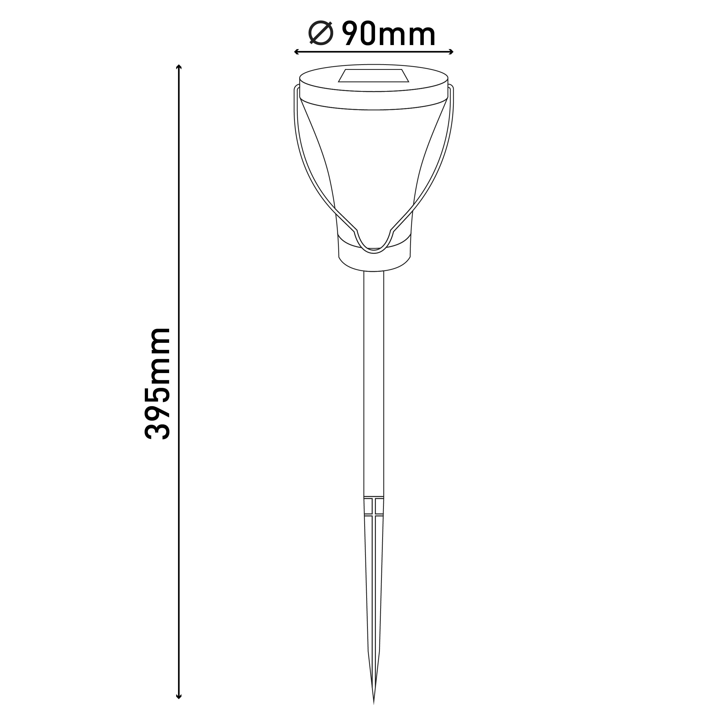 NÄVE LEUCHTEN 2er LED Solarleuchte stahl-blank Solarleuchte