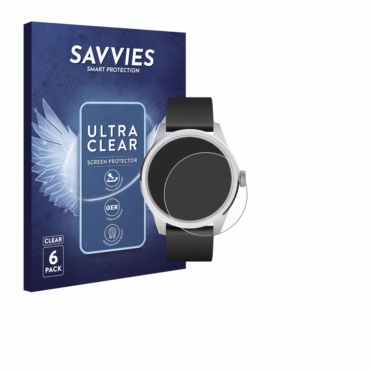 SAVVIES 6x klare Schutzfolie(für 2 ScanWatch (42 mm)) Withings
