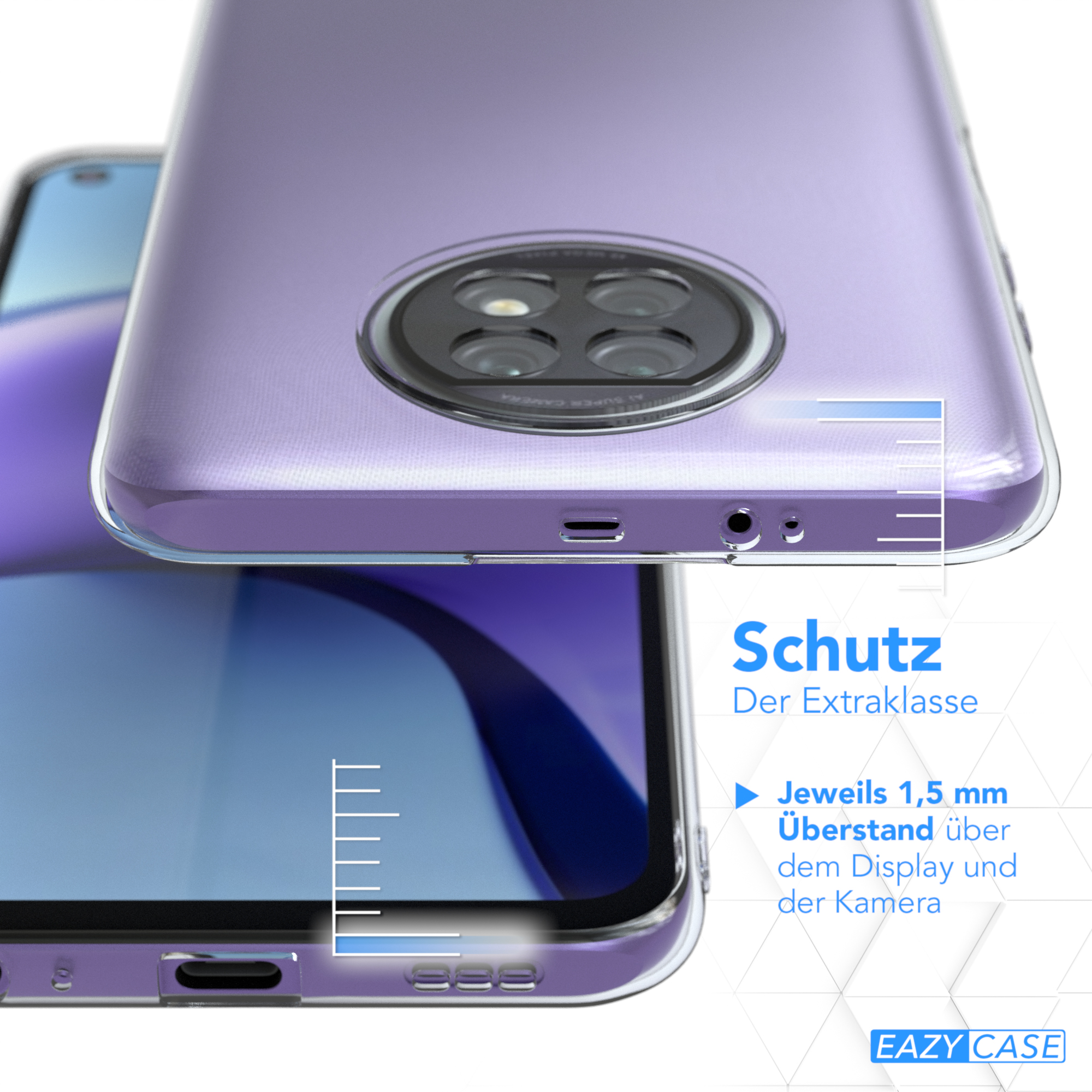 Redmi 9T, EAZY Slimcover CASE Backcover, Durchsichtig Note Xiaomi, Clear,