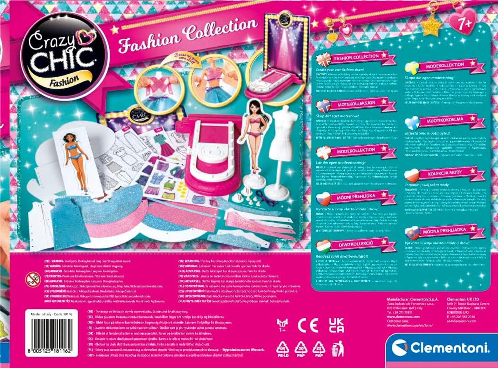 Eine pink-blaue Crazy Chic Fashion Collection Box mit Modeaccessoires.