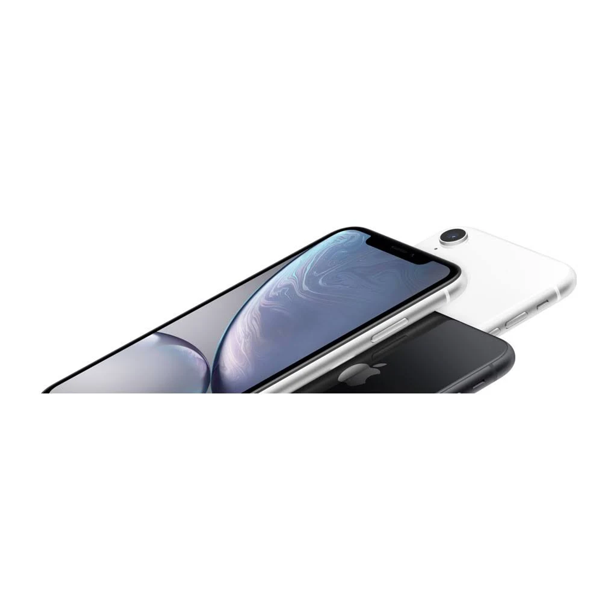 Trzy smartfony: czarny, biały i czarny obramowany. Wszystkie na białej powierzchni.