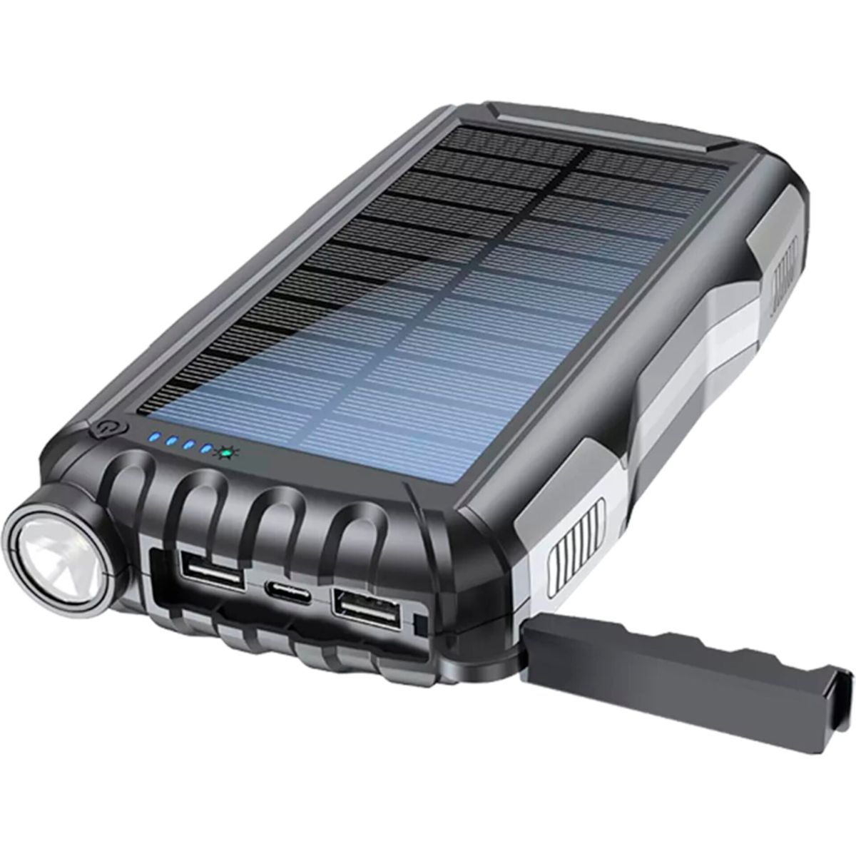 + Solar Powerbank Powerbank schwarz Flashlight 20000 DENVER PSO-20009 20000mAh