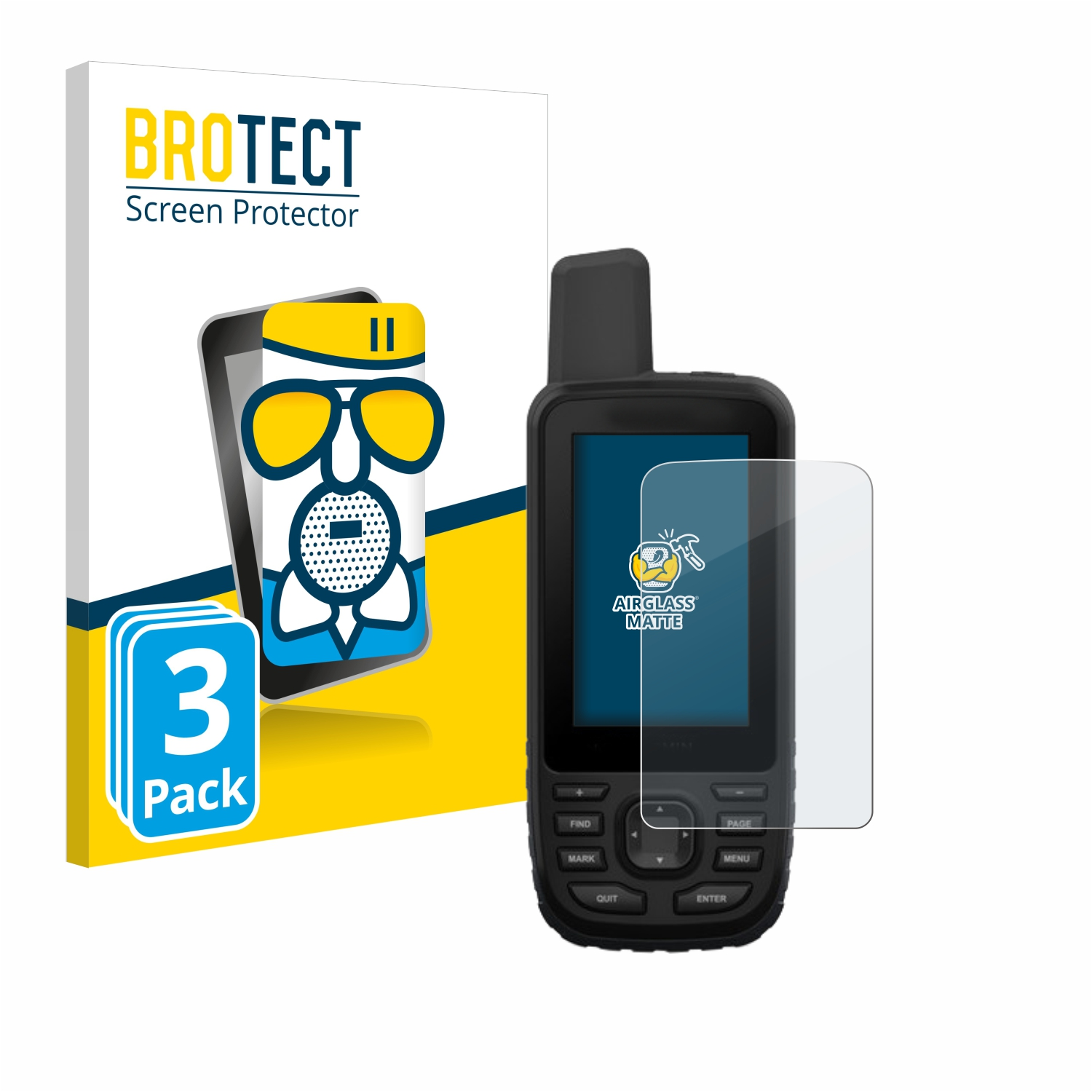 BROTECT 3x 66st) Garmin Airglass matte Schutzfolie(für GPSMAP