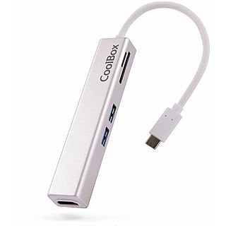 Hub USB  - COO-DOCK-02 COOLBOX, Plateado