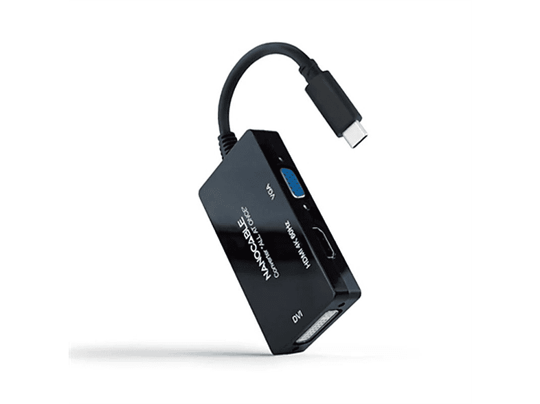 NANOCABLE 10.16.4301-ALL USB C-zu-VGA/HDMI/DVI-Adapter | USB Kabel